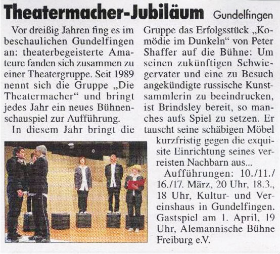 Theatermacher-Jubiläum